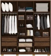 Guarda Roupa Casal 203cm Com Espelho Noronha Imbuia/Fendi - Vila Rica