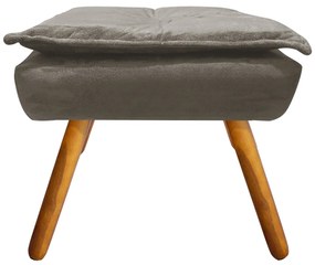 Puff Banqueta Decorativo Pé Palito Opala Suede D03 - D'Rossi - Marrom Rato