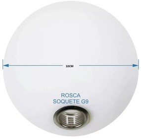 Globo De Vidro Ø10Cm Branco Fosco C/ Rosca (Reposição) - Old Artisan V... (FOSCO)