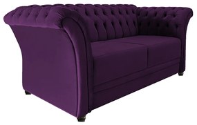 Namoradeira Chesterfield Sofia Suede Roxo - ADJ Decor