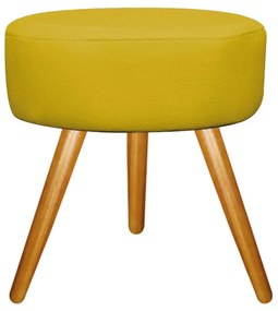 Kit 02 Puffs Sofia Palito Mel Suede Amarelo - ADJ Decor