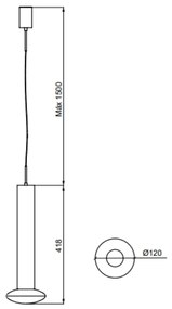 Pendente Drop Ø12X41,8Cm 1Xg9 Por Waldir Junior - Usina 51013/1 (BT - Branco Texturizado)