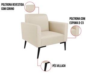 Poltrona Pés Villach Marisa Corino - Bege