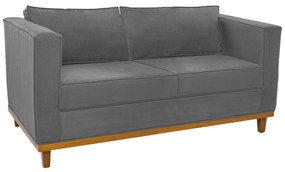 Sofá 2 Lugares Europa Suede Cinza ADJ Decor