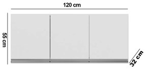 Armário Cozinha Aéreo 120cm 3 Portas Leticia A01 - D'Rossi - Branco
