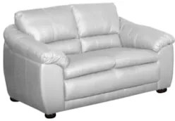 Sofá 2 Lugares Sala de Estar 155cm Veneza Couro Branco - Scala Decor