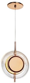 Pendente Sunflower Vertical Ø19X06X28,5Cm 01Xled 5,5W 2700K Metal Alum... (GRAFITE / COBRE BRILHO, 220v)