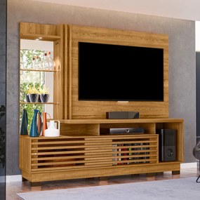 Estante de TV 60 Pol 200cm com Pé Sala de Estar Lumari Cumaru M20 - D'Rossi