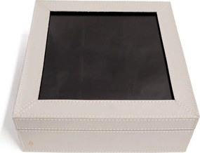 Caixa Porta Relógios Sottile Casa em Couro PU - Gelo  Gelo