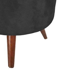 PUFF BANQUETA DECORATIVA DORA REDONDO SU - Preto