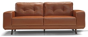 Sofá de Couro 4 lugares Antonela M06 Cor Conhaque 457 - ADJ DECOR