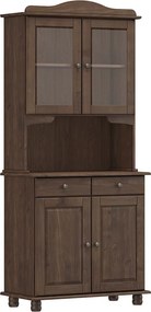 Cristaleira Madeira Maciça 4 Portas Garnet Café G74 - Gran Belo