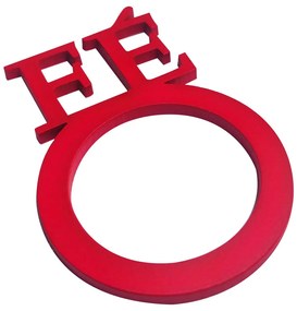 Kit 04 Porta Guardanapo Fé MDF Vermelho 0,6x0,7 cm - D'Rossi
