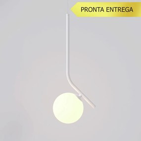 Pendente Angular Globo Ø12Cm C/ Rosca Alumínio 1Xg9 - Qimporta Pd2357 (BRANCO, FOSCO)