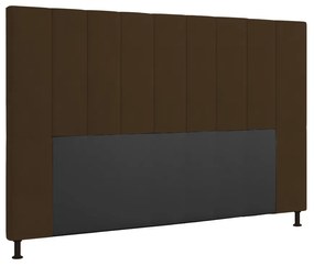 Cabeceira Casal King Cama Box 195cm para Quarto Malibu Suede M11 - D'Rossi - Marrom