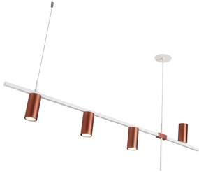 Pendente Sonda 5,7X28X130Cm Focos Assimetricos 4Xmr16 - Usina 16980/4 (BT - Branco Texturizado)