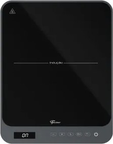 Cooktop de Indução Portátil Fischer 1 Boca Bivolt Touch Screen Cinza Eiger