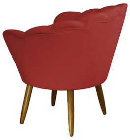 Poltrona Decorativa Pétala Pés Palito Suede Vermelho - Sheep Estofados
