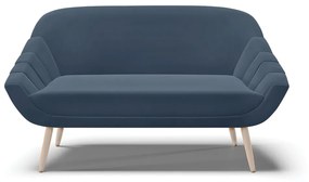 Namoradeira 02 Lugares Giovana Suede Pés Palito Natural - D'Rossi - Azul Marinho