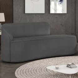 Sofá 2 Lugares Para Sala 140cm Orgânico Wendi Boucle Grafite I01  - Mp