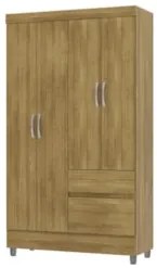 Guarda Roupa Solteiro 103cm 4 Portas Mayra Nature V02 - Mpozenato