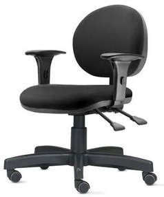Cadeira 323 com Bracos Assento Crepe Preto Base Metalica - 54491 Sun House