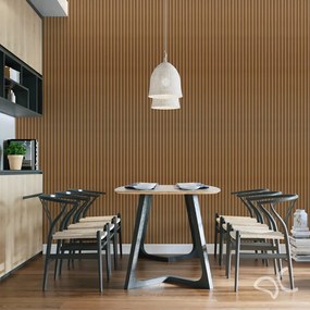 Papel de Parede Ripado Marrom Escuro 0.52m x 3.00m