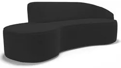 Sofá Living  4 Lugares 300cm Braço Direito Mozart D06 Veludo Preto - M