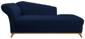 Recamier Vanessa 160cm Lado Direito Suede Azul Marinho - ADJ Decor