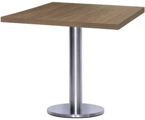 Mesa Georgia 80 cm Tampo Imbuia Quadrado Base Big em Inox - 39141 Sun House