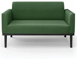 Sofá Namoradeira Base Madeira Preto Maressa Suede Verde - Ibiza