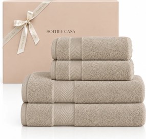 Kit 4 Pçs Toalhas Karsten 100% Algodão Santi c/ Caixa de Presente - Chino  Chino