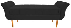 Recamier Estofado Ari 160 cm Queen Size Corano Preto - ADJ Decor