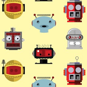 Papel de parede adesivo infantil robô