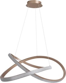 Pendente Led Metal Aluminio Champagne 84W 3000K Atenas