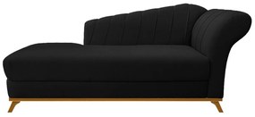 Recamier Vanessa 185cm Lado Esquerdo Suede Preto - ADJ Decor