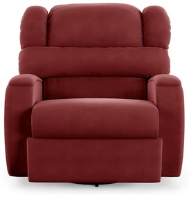 Poltrona do Papai Sala de Cinema Reclinável Kylie Glider Manual Giratória USB Veludo Vermelho G23