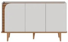 Balcão Buffet e Cristaleira com Adega Madrid C05 Off White Matte/Freij