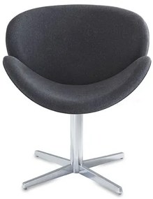 Poltrona Lab Assento Estofado Rustico Preto Base Fixa em Aluminio - 55850 Sun House