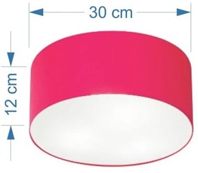 Plafon Cilíndrico Md-3010 Cúpula em Tecido 30x12cm Rosa Pink - Bivolt