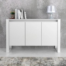 Balcão Armário Aparador 3 portas para Escritório Tecno Branco
