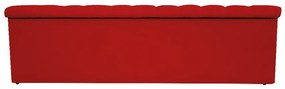 Recamier Baú Estofada Mel 160 cm Queen Size Com Capitonê Suede Vermelho - ADJ Decor