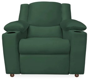Poltrona Papai Manchester Reclinável Veludo Verde Bandeira