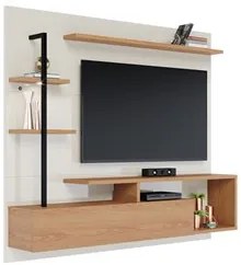 Painel Bancada Suspensa para TV até 58 Pol. Maragogi Off White/Freijó