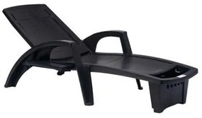 Espreguiçadeira Sole Reclinável Preta em Polipropileno com Proteção UV Pisani