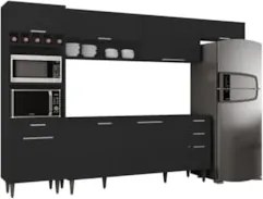 Armário de Cozinha CP04 Para Pia 180cm Pérola Z34 Preto     - Mpozenat