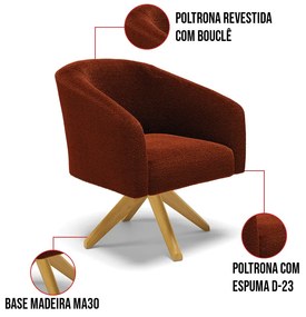Poltrona Decorativa Giratória MA30 Stella Bouclê Terra D03 - D'Rossi