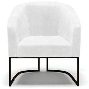 Poltrona Decorativa Industrial Preto Kit 2 Stella Sintético PU D03 - D'Rossi - Branco