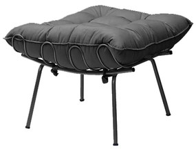 Puff Decorativo Sala de Estar Abel Pés Preto Suede Cinza G41 - Gran Belo