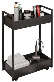 Carrinho de apoio Estética Salão Industrial 2 Prateleiras Orla Preto/Pto M13 - D'Rossi